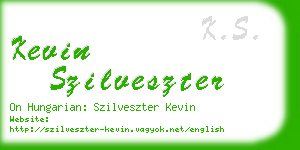 kevin szilveszter business card